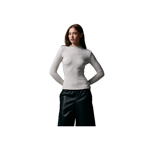 Leni hooded top in Stone