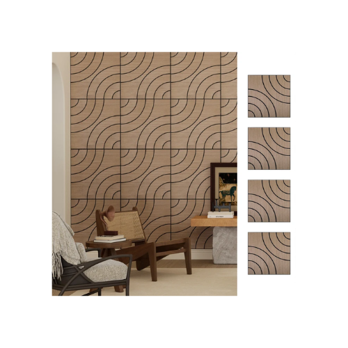 Lightweight Flexible Walnut Veneer Acoustic Circular Wave Wall Panels Unisoar