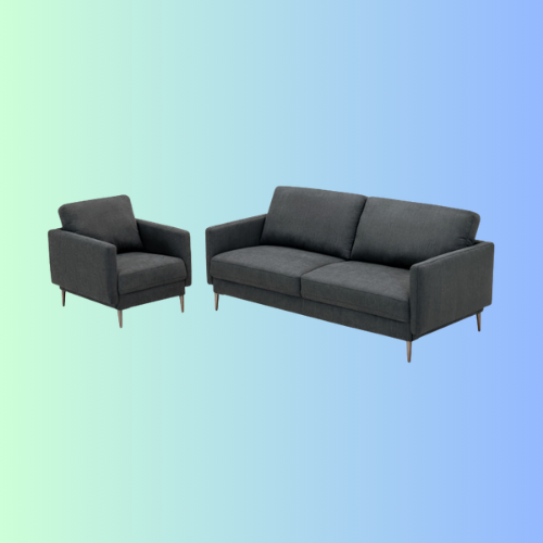 Modern Sofa Couch with Solid Metal Legs and Comfy Backrest Cushion
