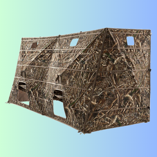 Modular Panel Hunting Blind | A-Frame Pop Up Duck & Goose Blinds | Portable 3-4 Person Waterfowl Ground Blind Camo