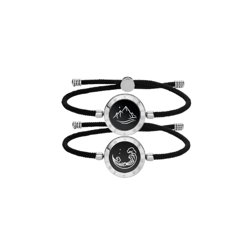 Mountain & Sea Touch Bracelets with Milan Rope (Black+Black)