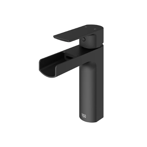 Ileana 7 in. H Modern Contemporary Single Hole Bathroom Faucet with Waterfall Spout in Matte Black Finish