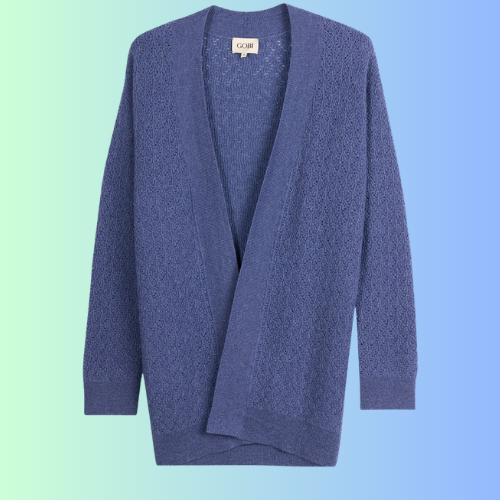 Openwork knit cashmere cardigan