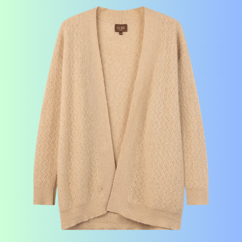 Openwork knit cashmere cardigan