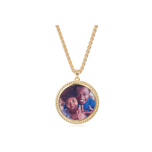 Photo Round Personalized Custom Hip Hop Necklace