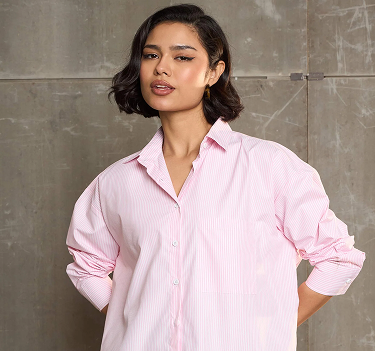 Denizen From Levis Women Green & Pink Regular Fit Printed Casual Shirt