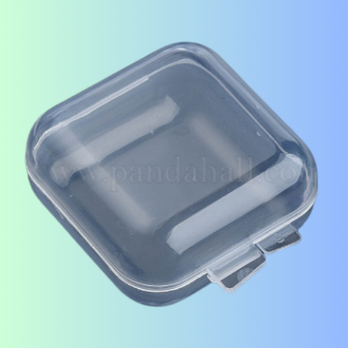 Plastic Bead Storage Containers, Rectangle, Clear, 4x3.45x1.8cm(CON-N012-02)