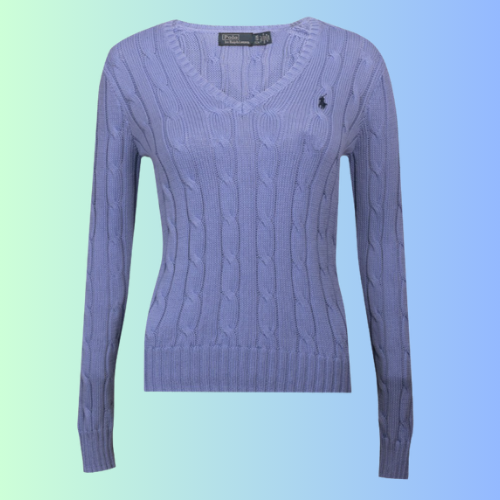 Polo Ralph Lauren Womens Cotton Cable V-Neck Jumper