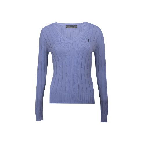 Polo Ralph Lauren Womens Cotton Cable V-Neck Jumper