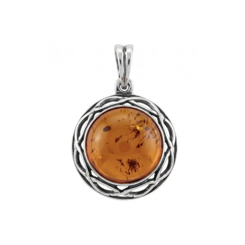 Prehistoric Authentic Baltic Amber .925 Sterling Silver beautifully handcrafted Pendant