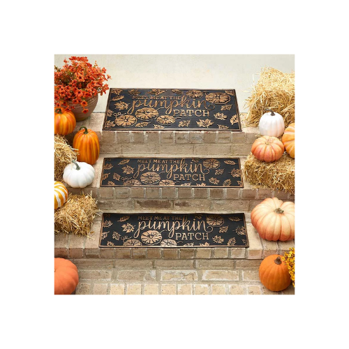 Pumpkin Patch Rubber Doormat or Set of 2 Rubber Stair Treads