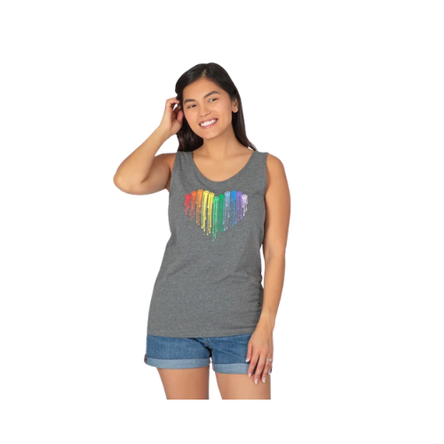 Rainbow Paw Print Heart Tank Top