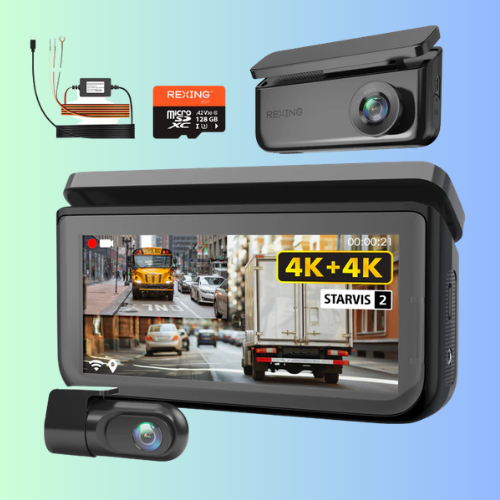 Rexing R88 4K Front + 4K Rear Dual Sony STARVIS Dash Cam with 5.8GHz WiFi GPS