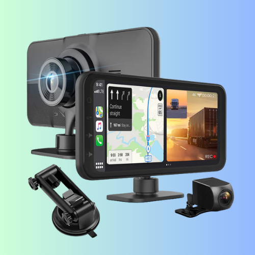 REXING Wireless Multimedia Receiver RoadMate CPDuo – CarPlay + Android Auto + Dash Cam Feature