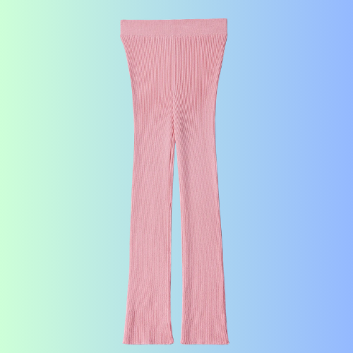 Ribbed knit trousers made of cashmere silk