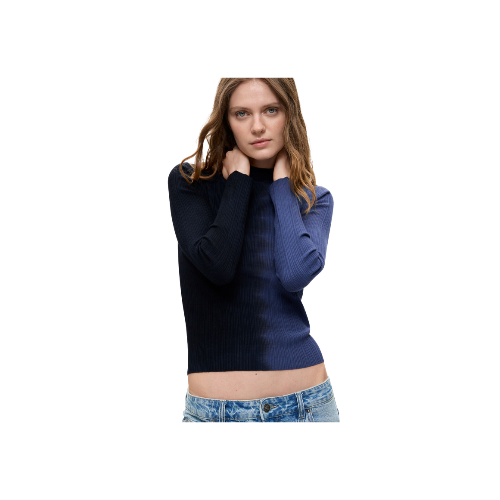 Ribbed Two-Tone Sweater
