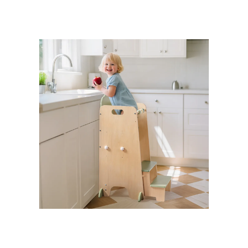 ROBUD Toddler Standing Tower with Step Stool Set
