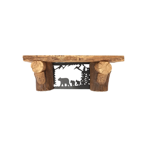 Rustic Lodge Style Floating Wall Shelf 15"