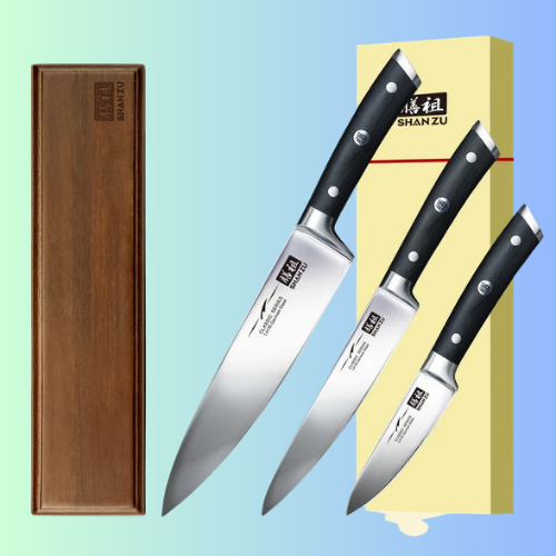 SHAN ZU CLASSIC | 4-Piece Knife Set + Wooden Magnetic Bar