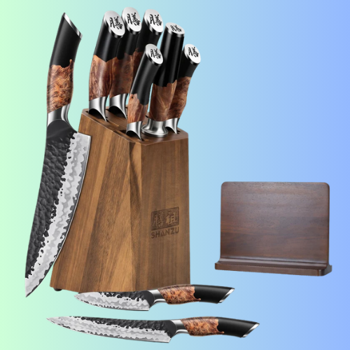 SHAN ZU TENGU | 7-Piece Kitchen Knife Set + 30 cm Magnetic Holder