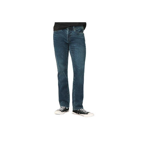 Six Straight Freedom Flex Jeans - INDIGO - Whiskered Fleece