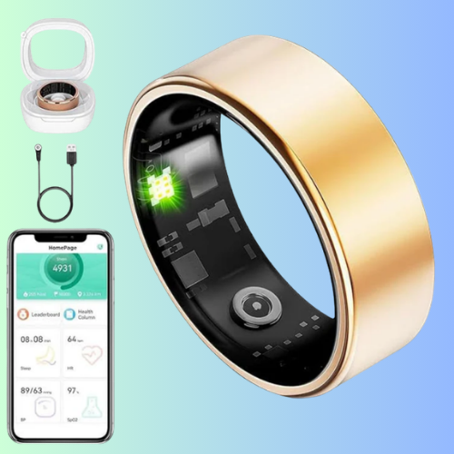 Smart Health Monitoring Ring with Heart Rate, Blood Oxygen & Sleep Tracking