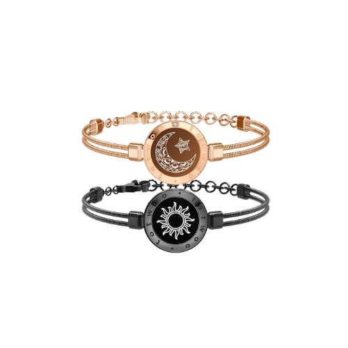 Sun & Moon Touch Bracelets with Snake Chain