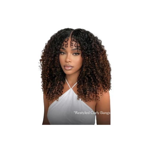 Sunber Full Finger Coils 7x5 Bye Bye Knots Chestnut Brown Lace Wig With Spiral Curls Water Curly Twist Out At The End