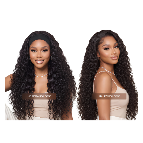 Sunber Water Wave 2-IN-1 Switch™ Headband & Half Wig Wig With Beginner Friendly