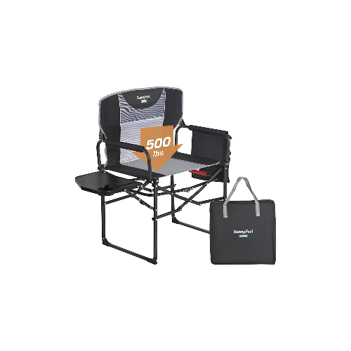 SUNNYFEEL Oversized Double Folding Camping Director Chair with Side Table for Compact Storage