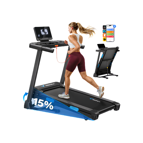 T12 Foldable Treadmill with 15% Auto Incline
