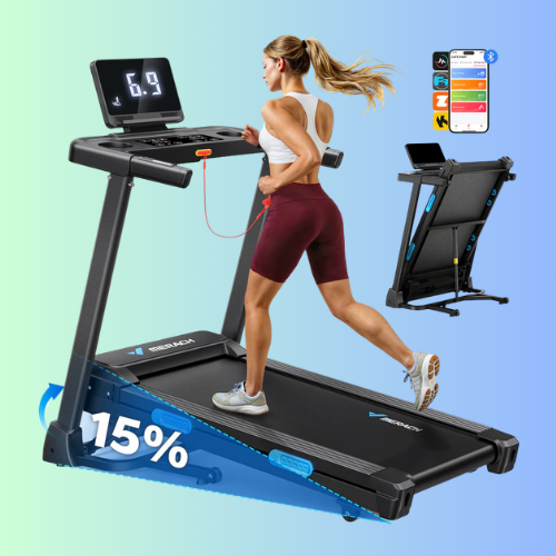 T12 Foldable Treadmill with 15% Auto Incline