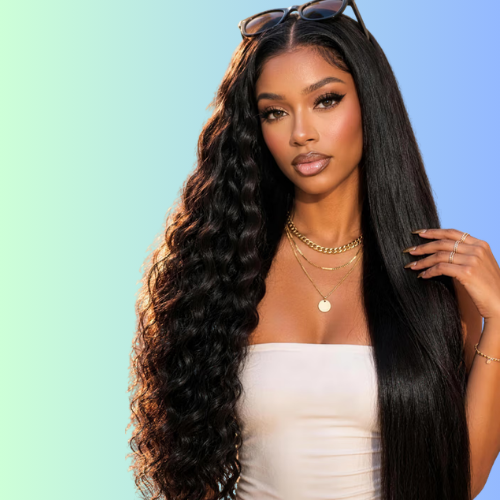 UNice 13x4 Bye Bye Slip Pre-Cut Lace Beach-Ready 2-in-1 Straight to Water Wave Glueless 100% Human Hair Wig