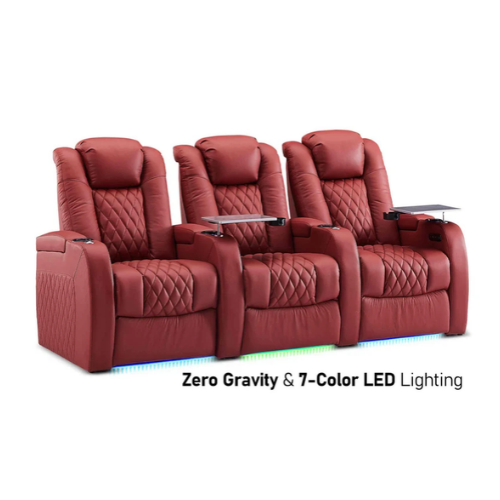 Weilianda 2026 Luxury Version 2.0 Red Home Theater Seating | Zero Gravity Recline & Ambient Lighting Sofa