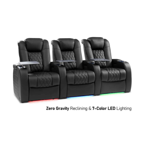 Weilianda 2026 Luxury Version 2.0 Three Seats Home Theater Seating | Zero Gravity Recline & Ambient Lighting Sofa