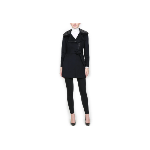 WISMAR - Cashmere Coat with Mink Collar and Belt