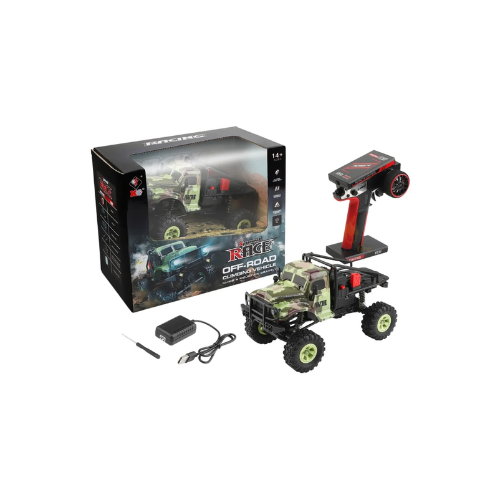 WLTOYS 184021 1/18 4WD LED Cralwer RC Car Two Speed Mode Off-Road Auto, Camo Shell