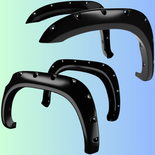 YITAMOTOR Fender Flares Kit Compatible for 2007-2013 Toyota Tundra, UV Protected Dura-Flex Material Smooth Black Finish Front Rear Wheels Pocket Rivet Style